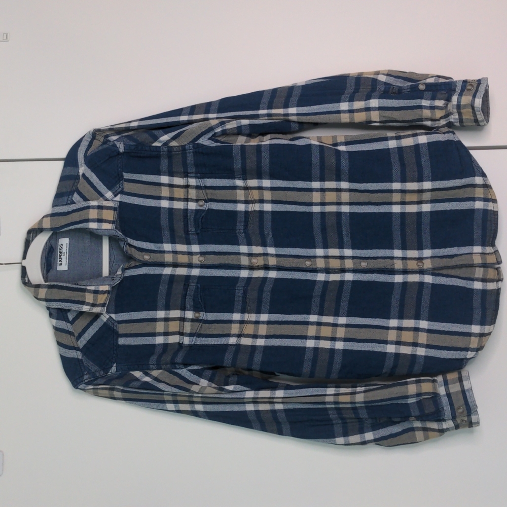 Express Men's Plaid Flannel Button Down Shirt M